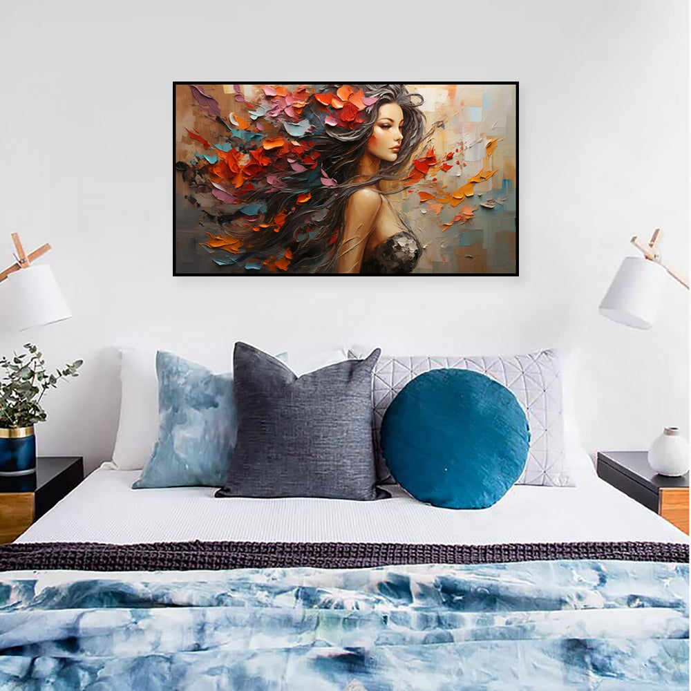 Original Abstract Hand Painted Painting Elegant Woman Back Painting Canvas Female Oil Painting Modern Texture Wal Art Picture