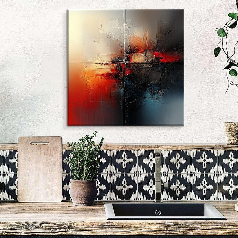 Handmade Abstract Oil Painting Canvas Wall Art Decoration Modern Red Abstract Art For Home Decor Rolled Frameless Painting