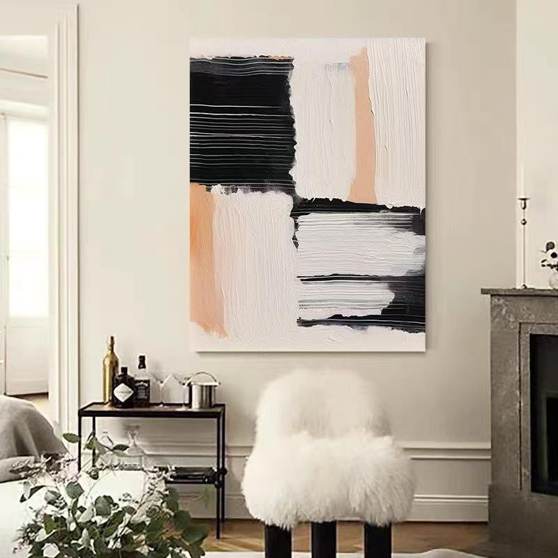 Hand Drawn Oil Painting Wabi Sabi Style Abstract Decorative Painting Modern Niche Art Abstract Texture For Living Room Home Decor Art No Framed