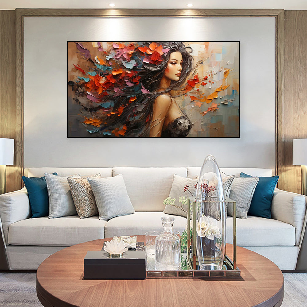 Original Abstract Hand Painted Painting Elegant Woman Back Painting Canvas Female Oil Painting Modern Texture Wal Art Picture