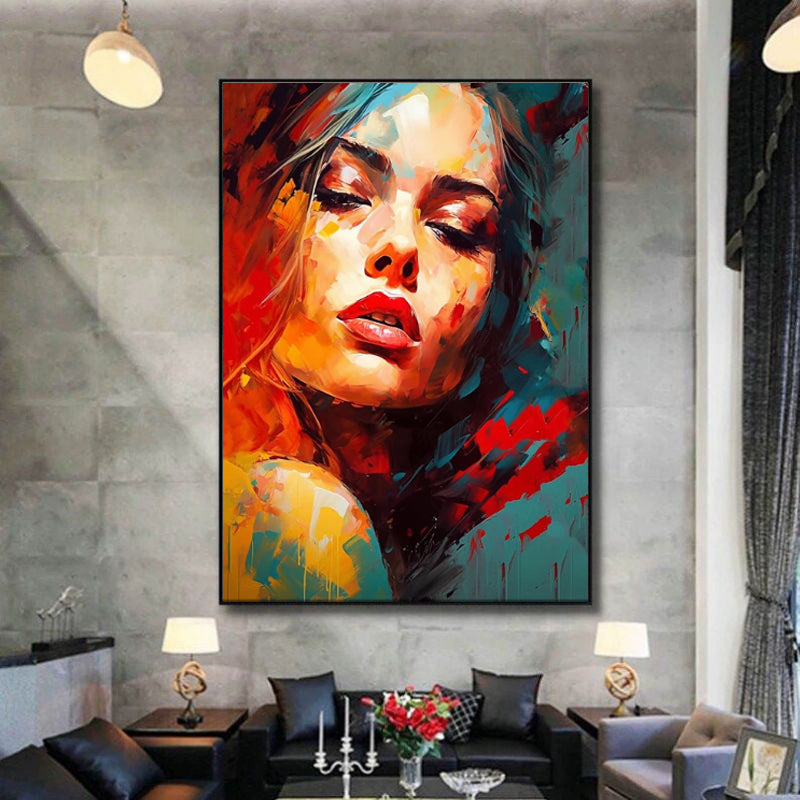 Abstract Sexy Woman Oil Painting Canvas Fashion Colorful Women Handmade Elegant Lady Hand-Drawn Modern Bedroom Decoration Painting Home Decor