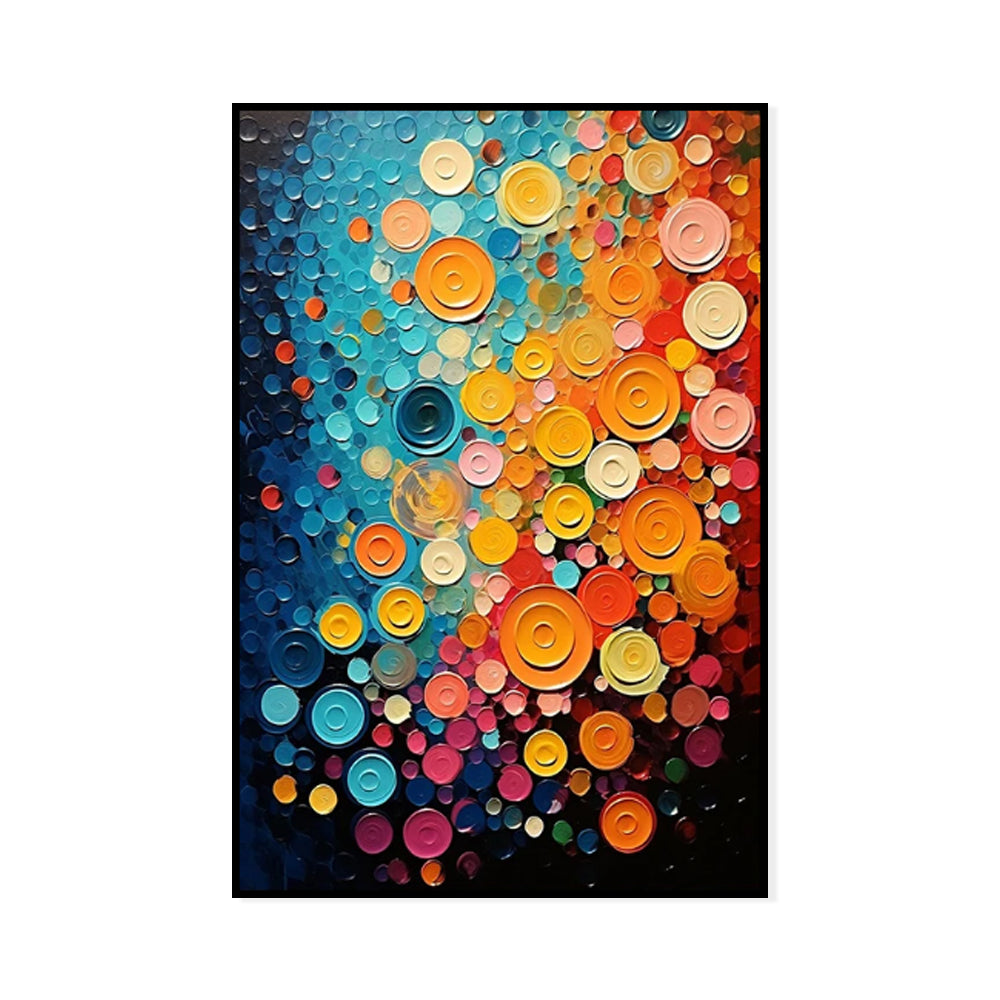 Handmade Oil Painting Canvas Wall Art Decoration Modern Circle Colors Quite Remarkable Abstract Home Living Room Bedroom Decor Rolled Frameless Unstretched Painting