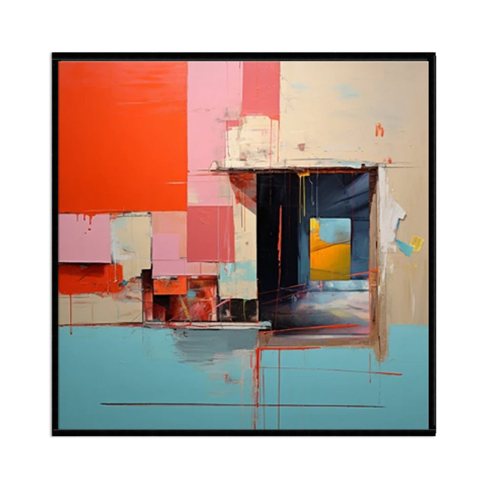 Handmade Oil Painting Canvas Wall Art Decoration Large Art Work Blue And Yellow Colored Vibrant Abstract For Home Decor Rolled Frameless Unstretched Painting