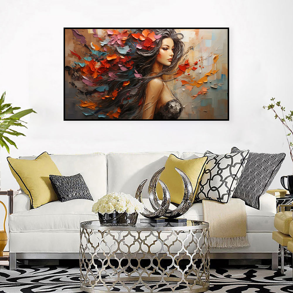 Original Abstract Hand Painted Painting Elegant Woman Back Painting Canvas Female Oil Painting Modern Texture Wal Art Picture