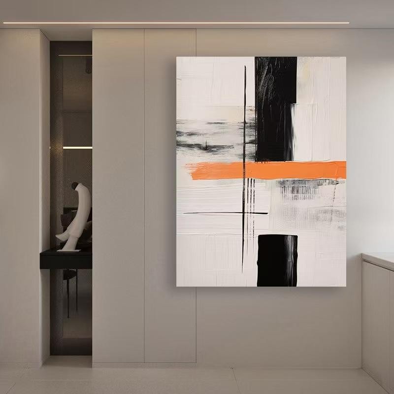 Hand Drawn Oil Painting Wabi Sabi Style Abstract Decorative Painting Modern Niche Art Abstract Texture For Living Room Home Decor Art No Framed