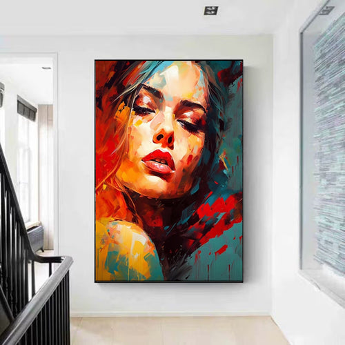 Abstract Sexy Woman Oil Painting Canvas Fashion Colorful Women Handmade Elegant Lady Hand-Drawn Modern Bedroom Decoration Painting Home Decor