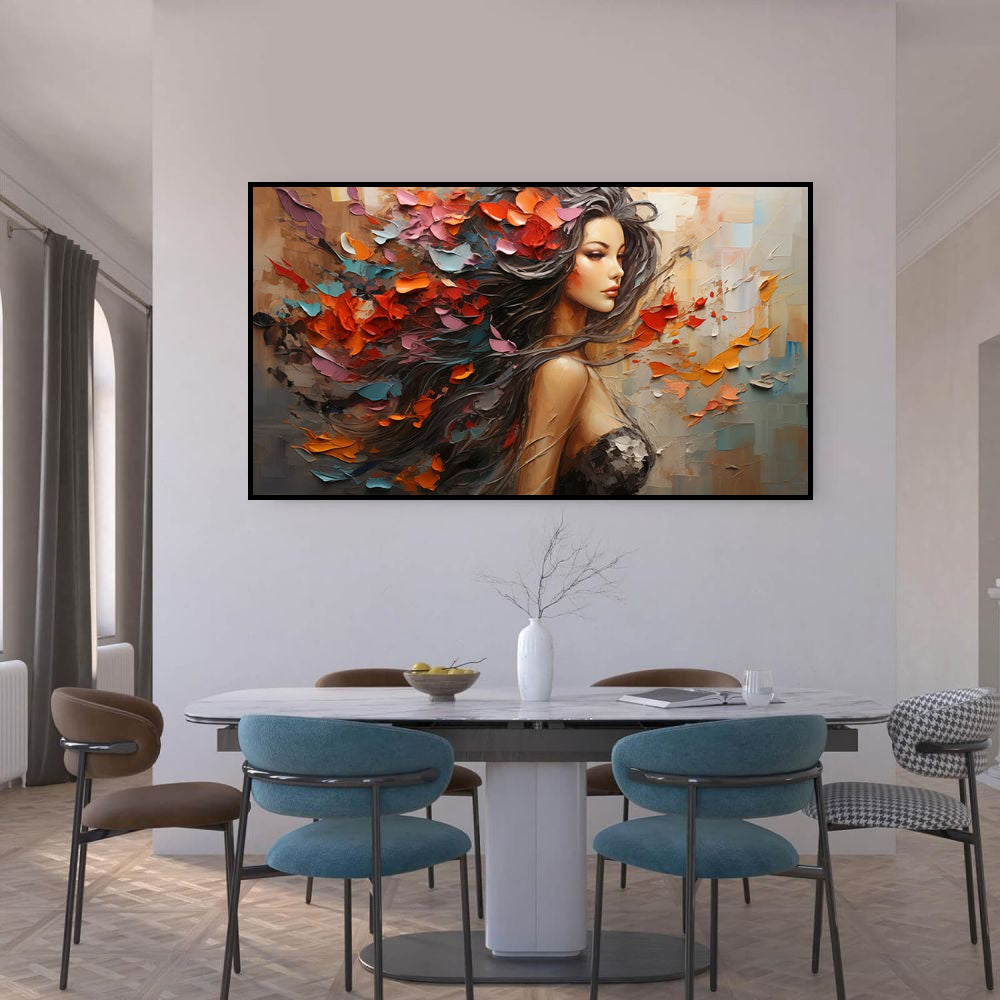 Original Abstract Hand Painted Painting Elegant Woman Back Painting Canvas Female Oil Painting Modern Texture Wal Art Picture