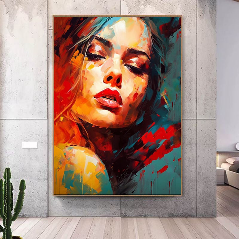 Abstract Sexy Woman Oil Painting Canvas Fashion Colorful Women Handmade Elegant Lady Hand-Drawn Modern Bedroom Decoration Painting Home Decor